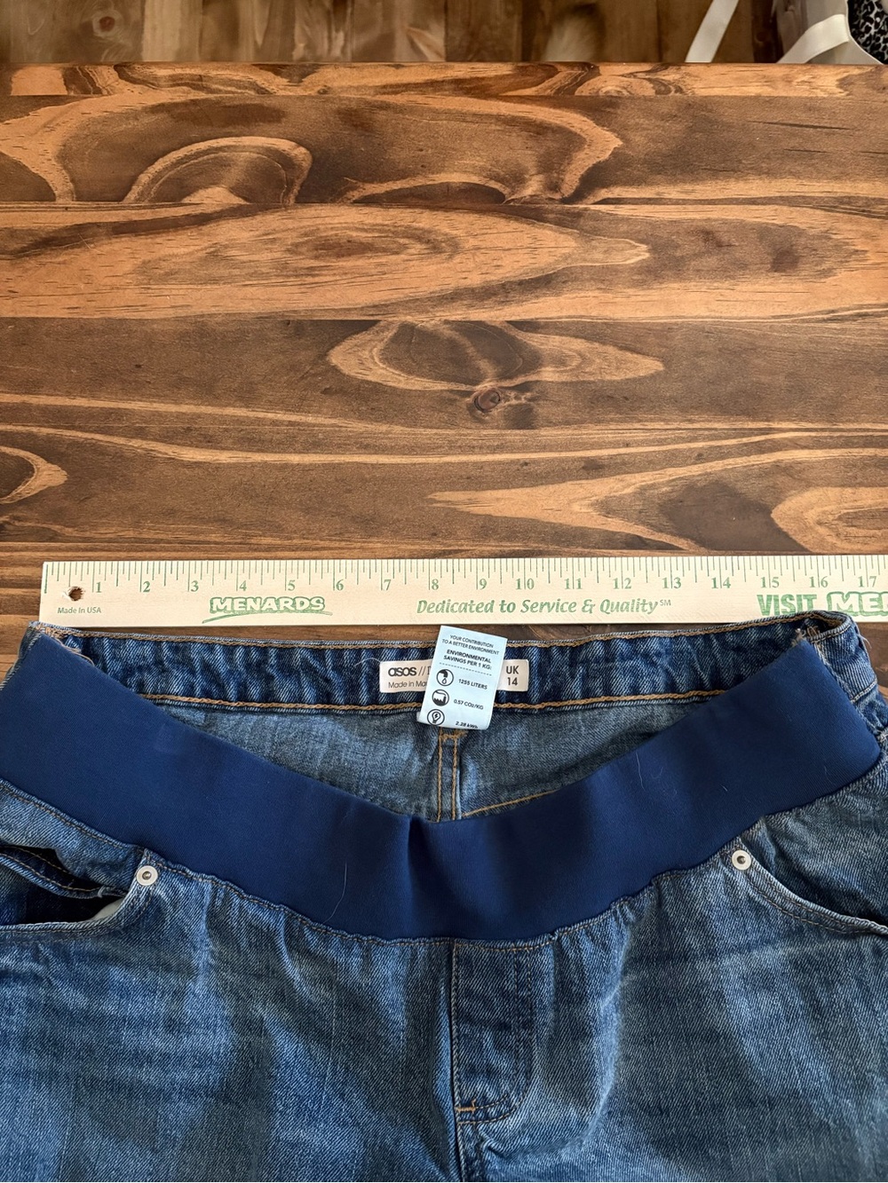 ASOS DESIGN RENO Maternity Cropped Jeans Size 10 Lower Rise - Picture 8 of 10